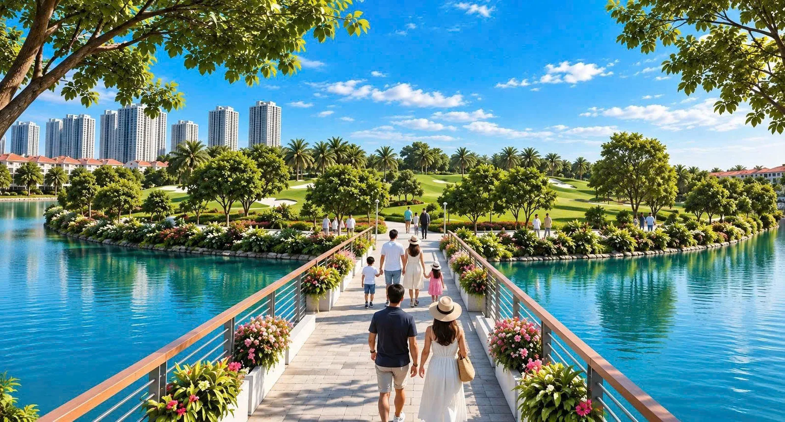 Phối cảnh hồ bơi & cao tầng — Vinhomes King Park