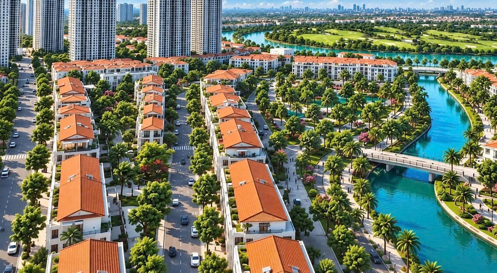 Dãy biệt thự ven kênh đào — Vinhomes King Park