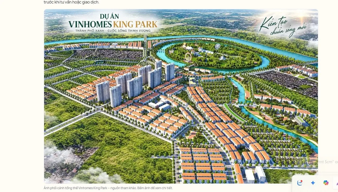 Phối cảnh tổng thể Vinhomes King Park